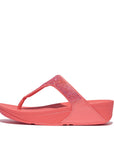 FITFLOP Lulu Crystal Embellished Toe-Post Sandals in Coral EC5 | Shop from eightywingold an official brand partner for Fitflop Canada and US.
