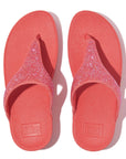 FITFLOP Lulu Crystal Embellished Toe-Post Sandals in Coral EC5 | Shop from eightywingold an official brand partner for Fitflop Canada and US.