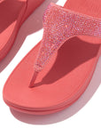 FITFLOP Lulu Crystal Embellished Toe-Post Sandals in Coral EC5 | Shop from eightywingold an official brand partner for Fitflop Canada and US.