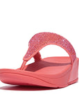 FITFLOP Lulu Crystal Embellished Toe-Post Sandals in Coral EC5 | Shop from eightywingold an official brand partner for Fitflop Canada and US.