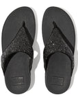 FITFLOP Lulu Glitter Toe-Thongs in Black X03 | Shop from eightywingold an official brand partner for Fitflop Canada and US.