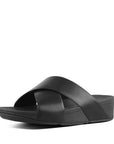 Lulu Leather Cross Slides