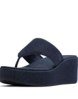 Platforms Denim Wedge Toe-Post Sandals