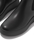 FITFLOP F-Mode Leather Flatform Chelsea Boots in Black FH4 | Shop from eightywingold an official brand partner for Fitflop Canada and US.