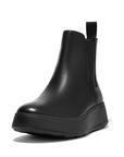 FITFLOP F-Mode Leather Flatform Chelsea Boots in Black FH4 | Shop from eightywingold an official brand partner for Fitflop Canada and US.