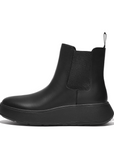 FITFLOP F-Mode Leather Flatform Chelsea Boots in Black FH4 | Shop from eightywingold an official brand partner for Fitflop Canada and US.