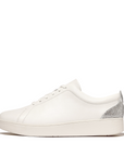 FITFLOP Rally Crystal-Backtab Leather Trainers in White HY8 | Shop from eightywingold an official brand partner for Fitflop Canada and US.