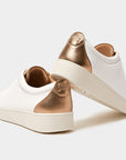 FITFLOP Rally Metallic Backtab Sneakers in White and Bronze DQ3 | Shop from eightywingold an official brand partner for Fitflop Canada and US.