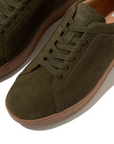 FITFLOP Rally Suede Sneakers in Dark Olive EM1 | Shop from eightywingold an official brand partner for Fitflop Canada and US.