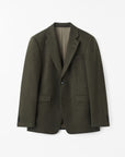 Justin Brushed Wool Suit in Dark Green