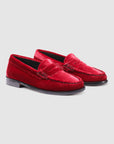 G.H Bass Whitney Velvet Weejuns Loafer in Wine BAX3W016 | Shop from eightywingold an official brand partner for G.H. Bass in Canada and US.