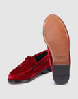 G.H Bass Whitney Velvet Weejuns Loafer in Wine BAX3W016 | Shop from eightywingold an official brand partner for G.H. Bass in Canada and US.