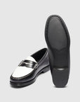 GH BASS Whitney Easy Weejuns Loafer in Black and White BAX3W018 | Shop from eightywingold an official brand partner for GH Bass Canada and US.