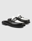 GH BASS Winston Mule Easy Weejun in Black/White BAZ4W448 | Shop from eightywingold an official brand partner for GH Bass Canada and US.