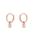 Sinalaa Crystal Huggie Earring in Rose Gold
