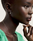 Sinalaa Crystal Huggie Earring in Silver