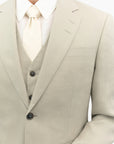 TIGER OF SWEDEN Cream Sand blazer with notch lapels and AMF-stitching from eightywingold