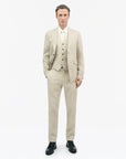 TIGER OF SWEDEN linen trousers in Cream Sand with double paspoal back pockets from eightywingold