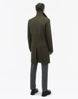 Aleric Funnelneck Coat in Olive Green