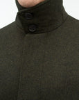 Aleric Funnelneck Coat in Olive Green