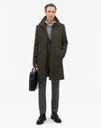 Aleric Funnelneck Coat in Olive Green
