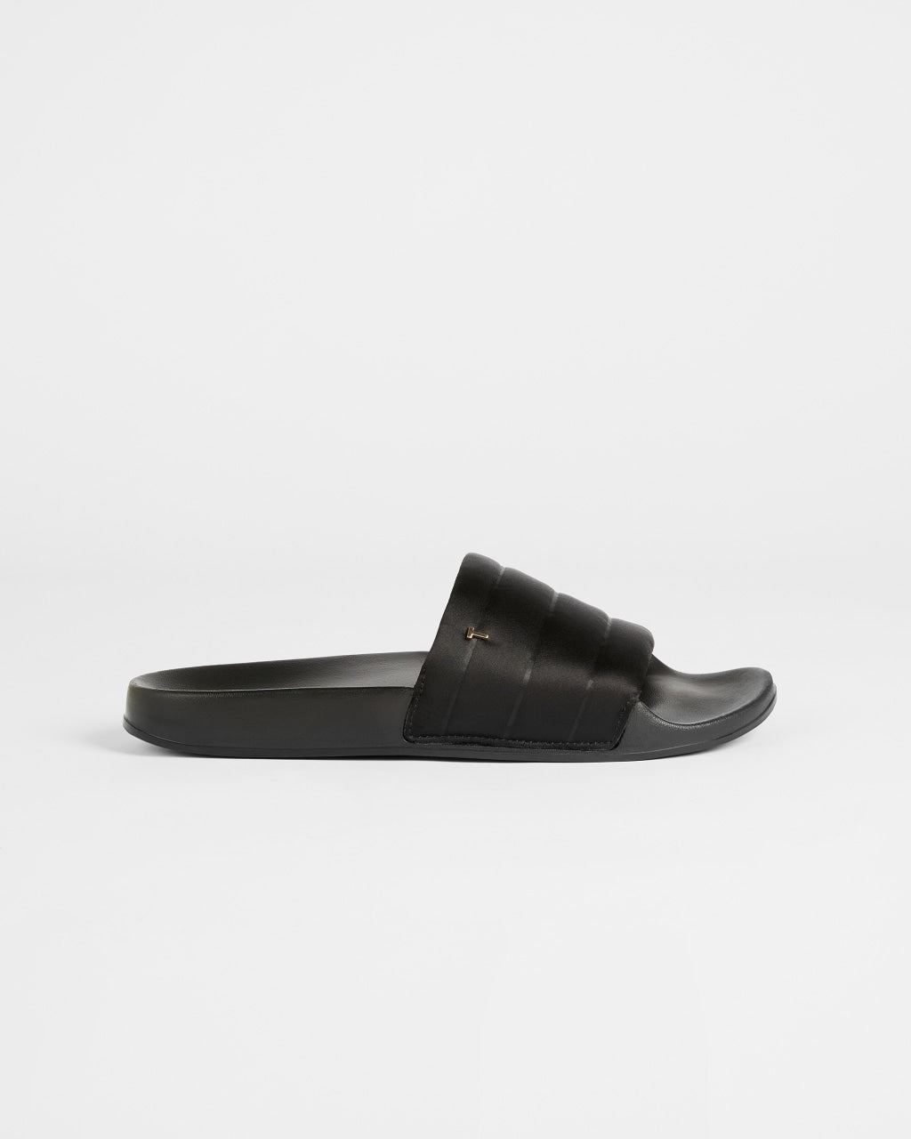 Ted Baker | Padda Black Satin Slides 1 | eightywingold