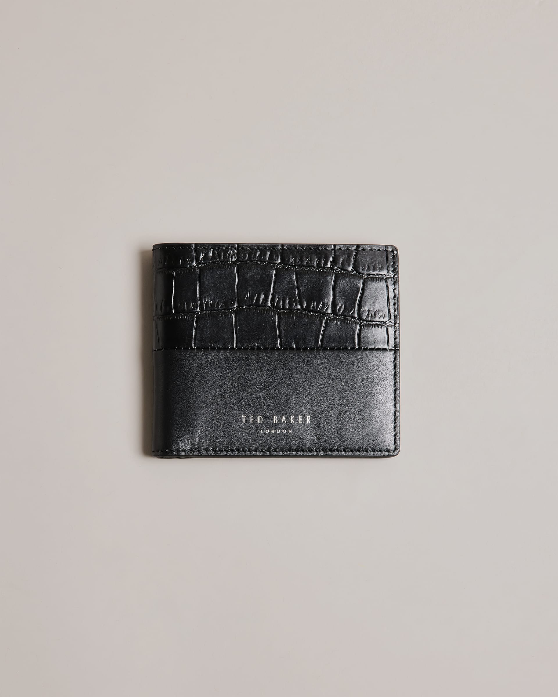 Ted Baker Fabary Leather Croc Effect Bifold Wallet in Black 270585 | Shop from eightywingold an official brand partner for Ted Baker in Canada and US.