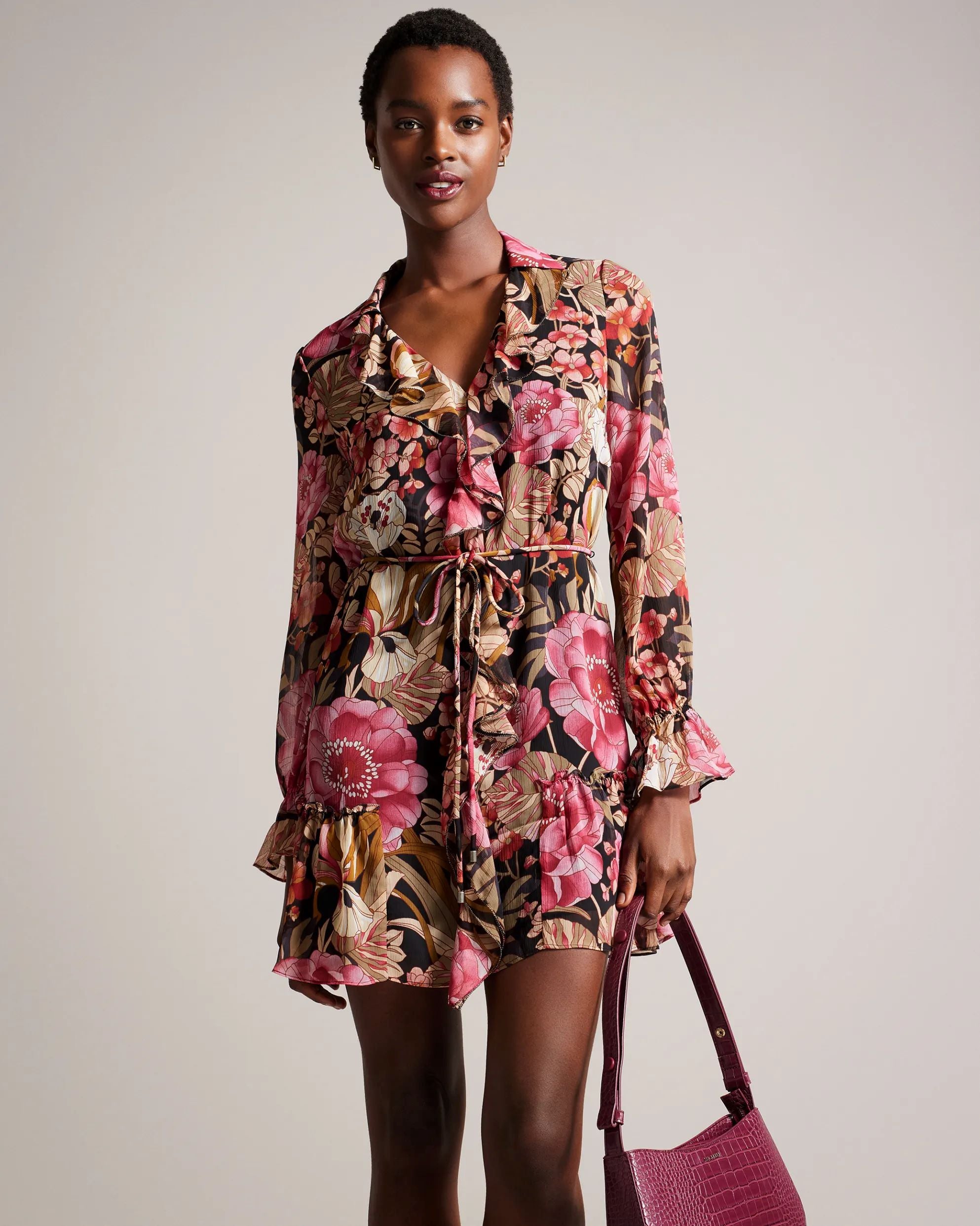 Ted Baker Cecihly Floral Mini Dress in Black 272492  | Shop from eightywingold an official brand partner for Ted Baker in Canada and US.