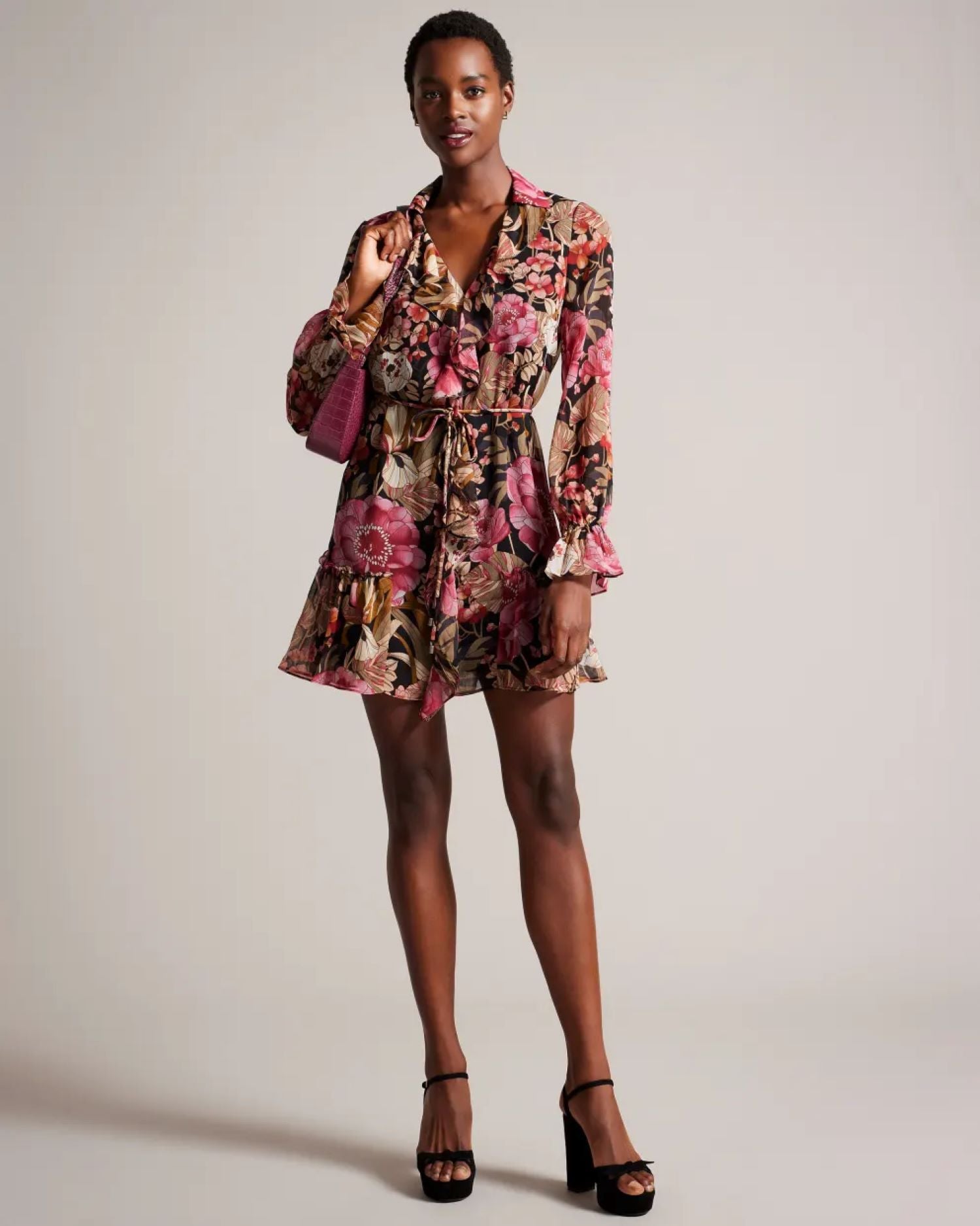 Ted Baker Cecihly Floral Mini Dress in Black 272492  | Shop from eightywingold an official brand partner for Ted Baker in Canada and US.
