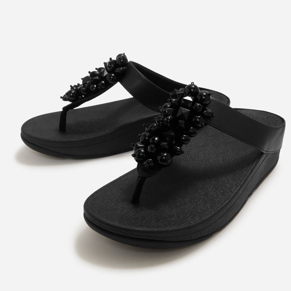 Fino Bead-Cluster Toe-Post Sandals