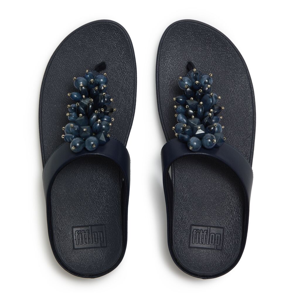 Fino Bead-Cluster Toe-Post Sandals