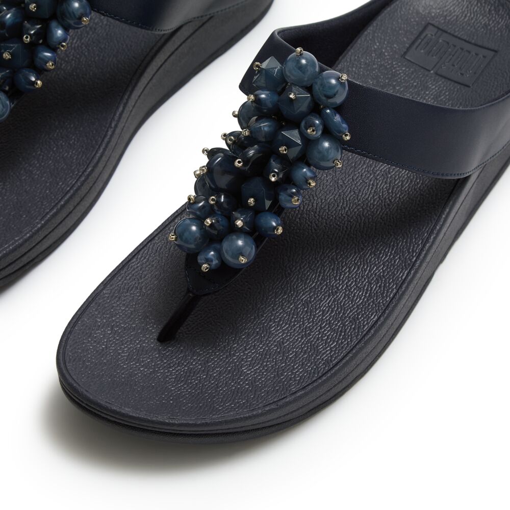 Fino Bead-Cluster Toe-Post Sandals