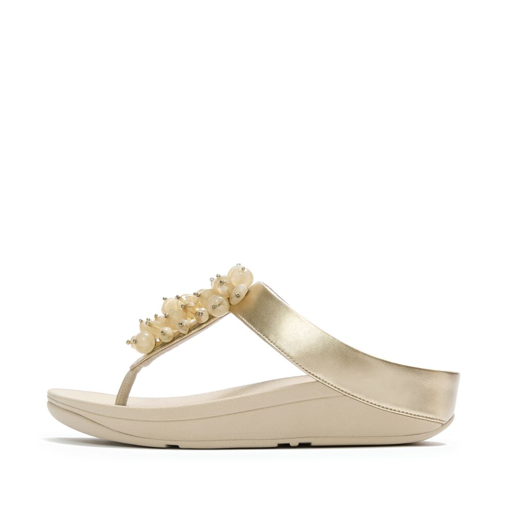 Fino Bead-Cluster Toe-Post Sandals