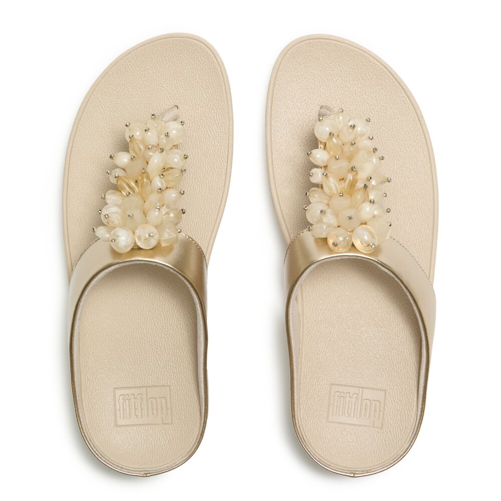 Fino Bead-Cluster Toe-Post Sandals
