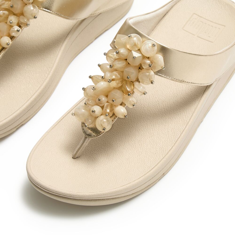 Fino Bead-Cluster Toe-Post Sandals