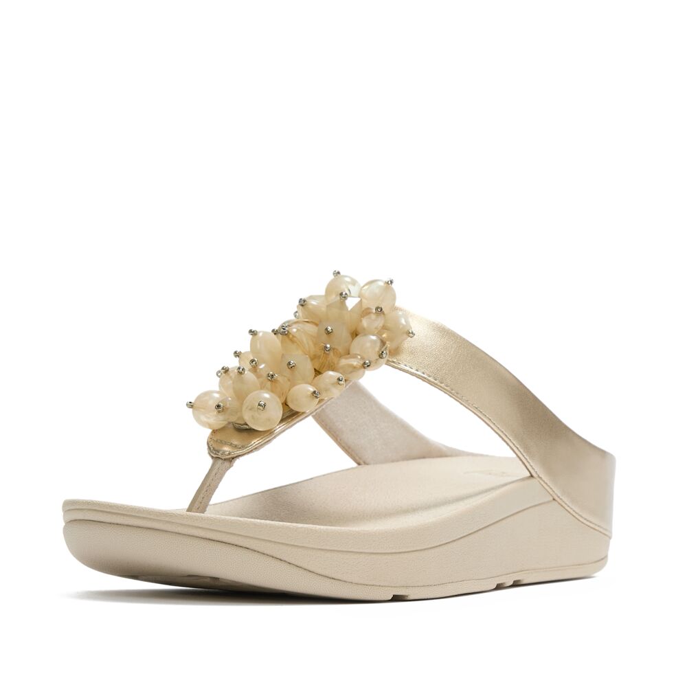 Fino Bead-Cluster Toe-Post Sandals