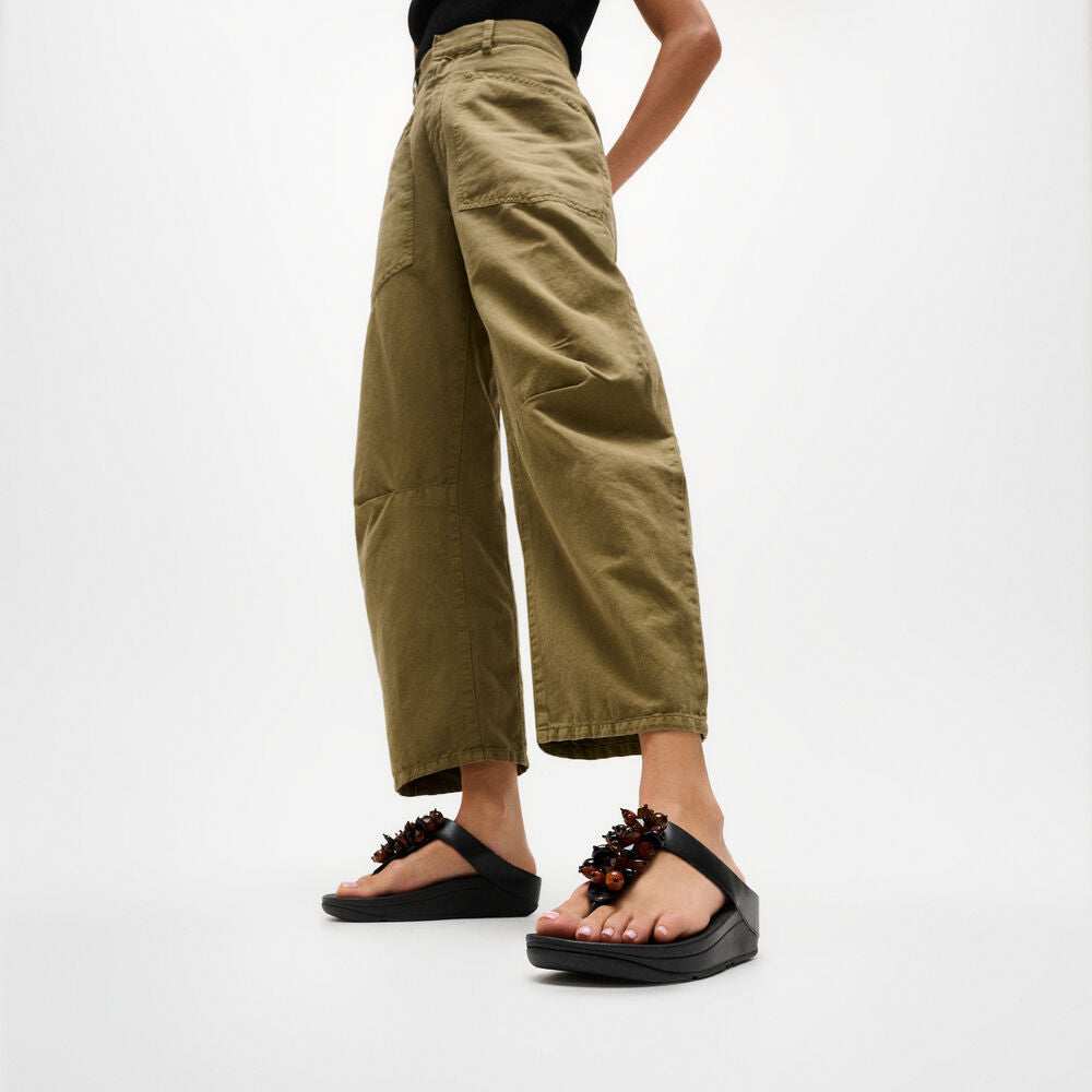 Fino Bead-Cluster Toe-Post Sandals