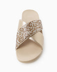 Lulu Crystal-Mix Metallic Cross Slides in Platino