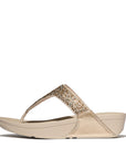 Lulu Crystal-Mix Metallic Toe-post Sandals