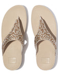 Lulu Crystal-Mix Metallic Toe-post Sandals