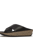 Lulu Lux Graphic-Weave Leather Cross Slides