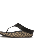 Lulu Lux Graphic-Weave Leather Toe-Post Sandals