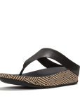 Lulu Lux Graphic-Weave Leather Toe-Post Sandals