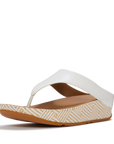 Lulu Lux Graphic-Weave Leather Toe-Post Sandals