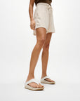 Lulu Lux Graphic-Weave Leather Toe-Post Sandals