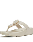 Lulu Marbled-Stone Toe-Post Sandals