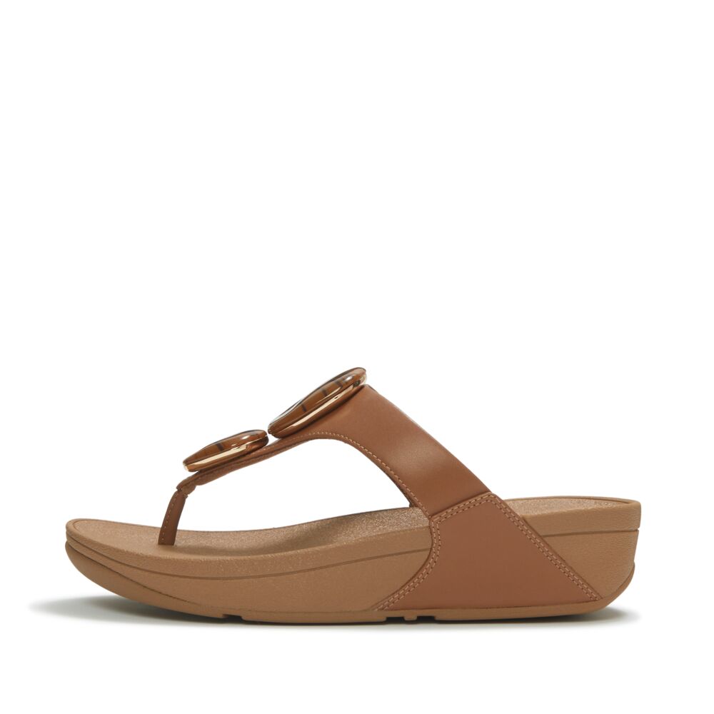 Lulu Marbled-Stone Toe-Post Sandals
