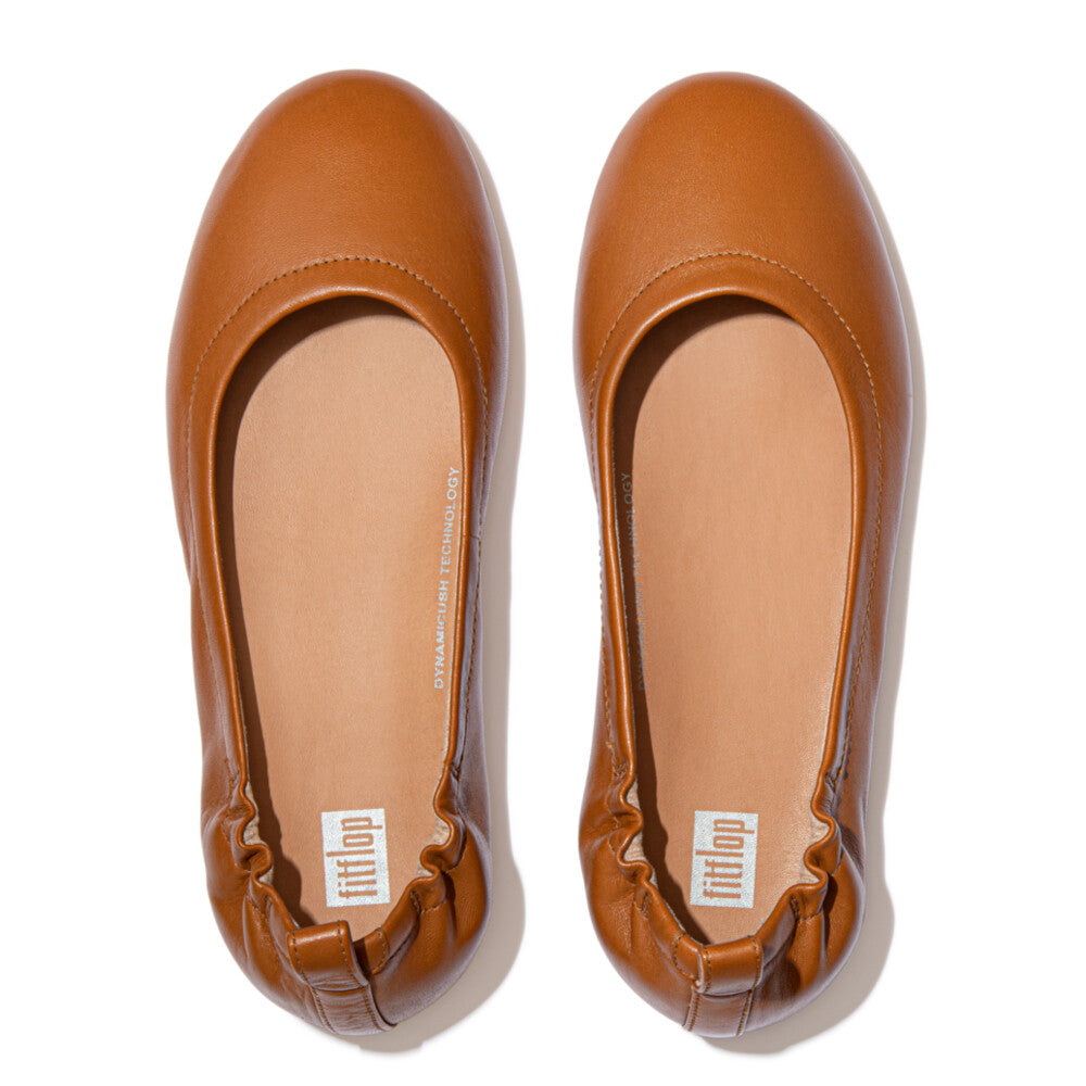 FITFLOP Allegro Soft Leather Ballet Flats in Light Tan Q74 | Shop from eightywingold an official brand partner for Fitflop Canada and US.