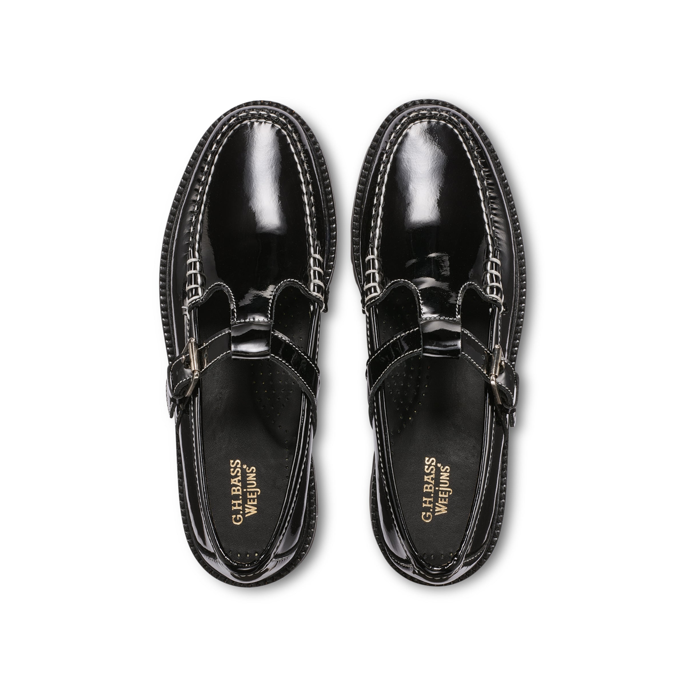 GH BASS Mary Jane Super Lug Weejuns Loafer in Black BAX4W003 | Shop from eightywingold an official brand partner for GH Bass Canada and US.