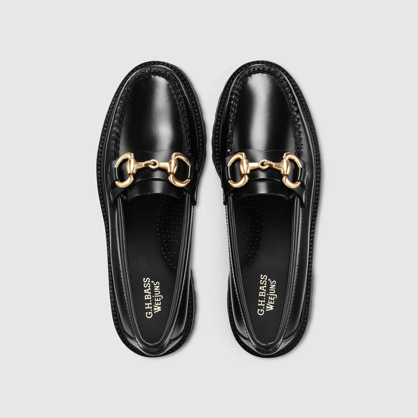 GH BASS Lianna Super Bit Super Lug Weejuns Loafer in Black BAX4W931 | Shop from eightywingold an official brand partner for GH Bass Canada and US.